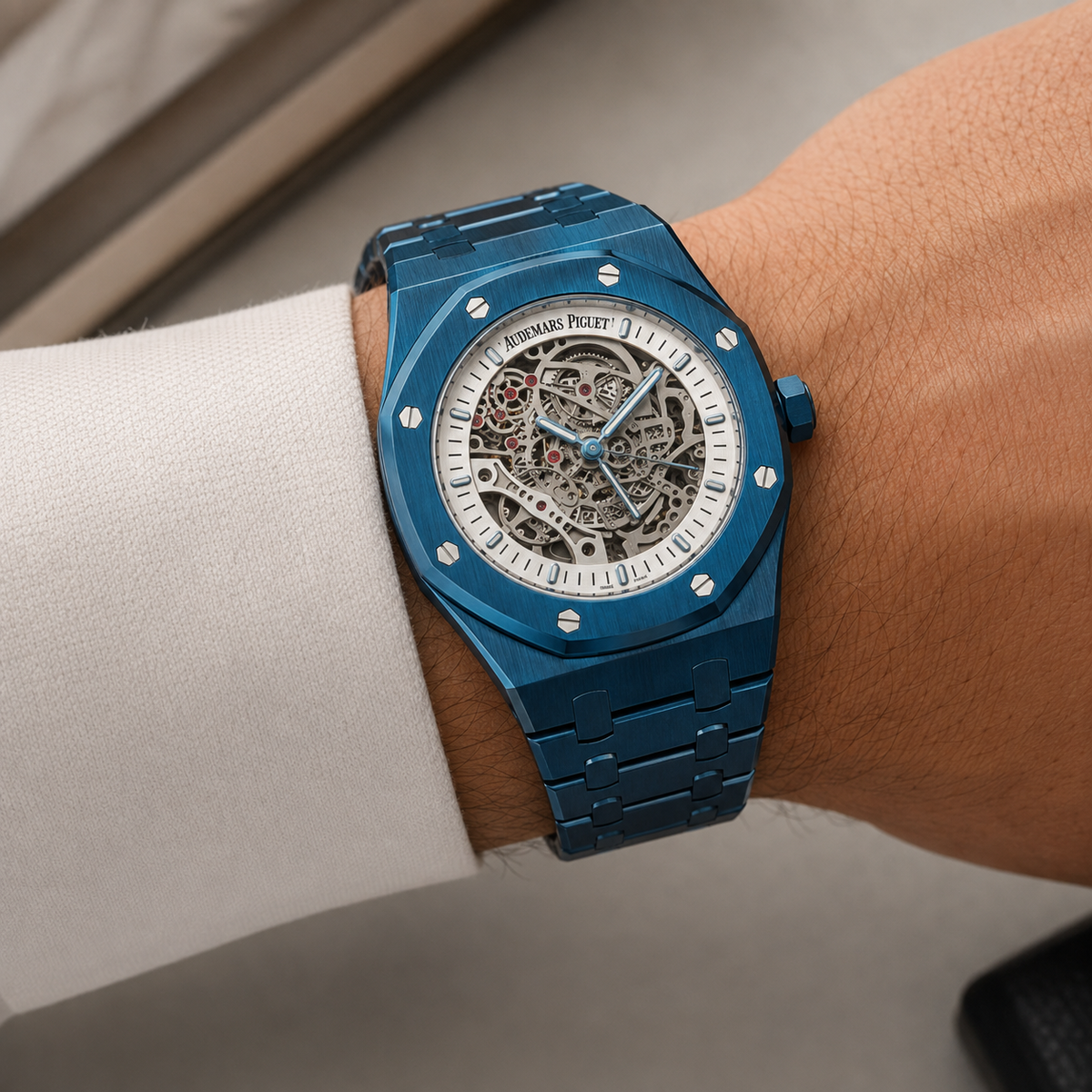 Royal Oak Skeleton 43mm – blå