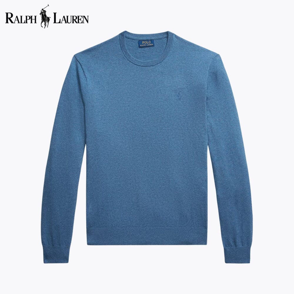 Pull RL à col rond en coton et cachemire