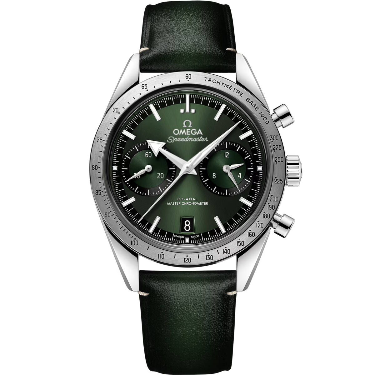 Speedmaster '57 Verde 40.5mm Correa de piel