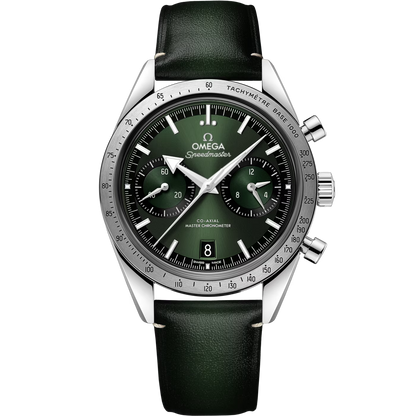 Speedmaster '57 Verde 40.5mm Correa de piel